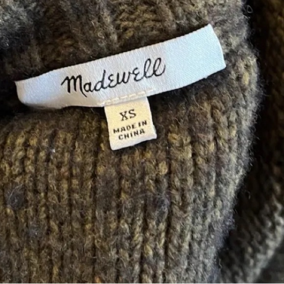 Madewell Flower Embroidered Edencroft Pleat Sleeve Wool Cardigan Sweater XS - Picture 2 of 4